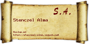 Stenczel Alma névjegykártya